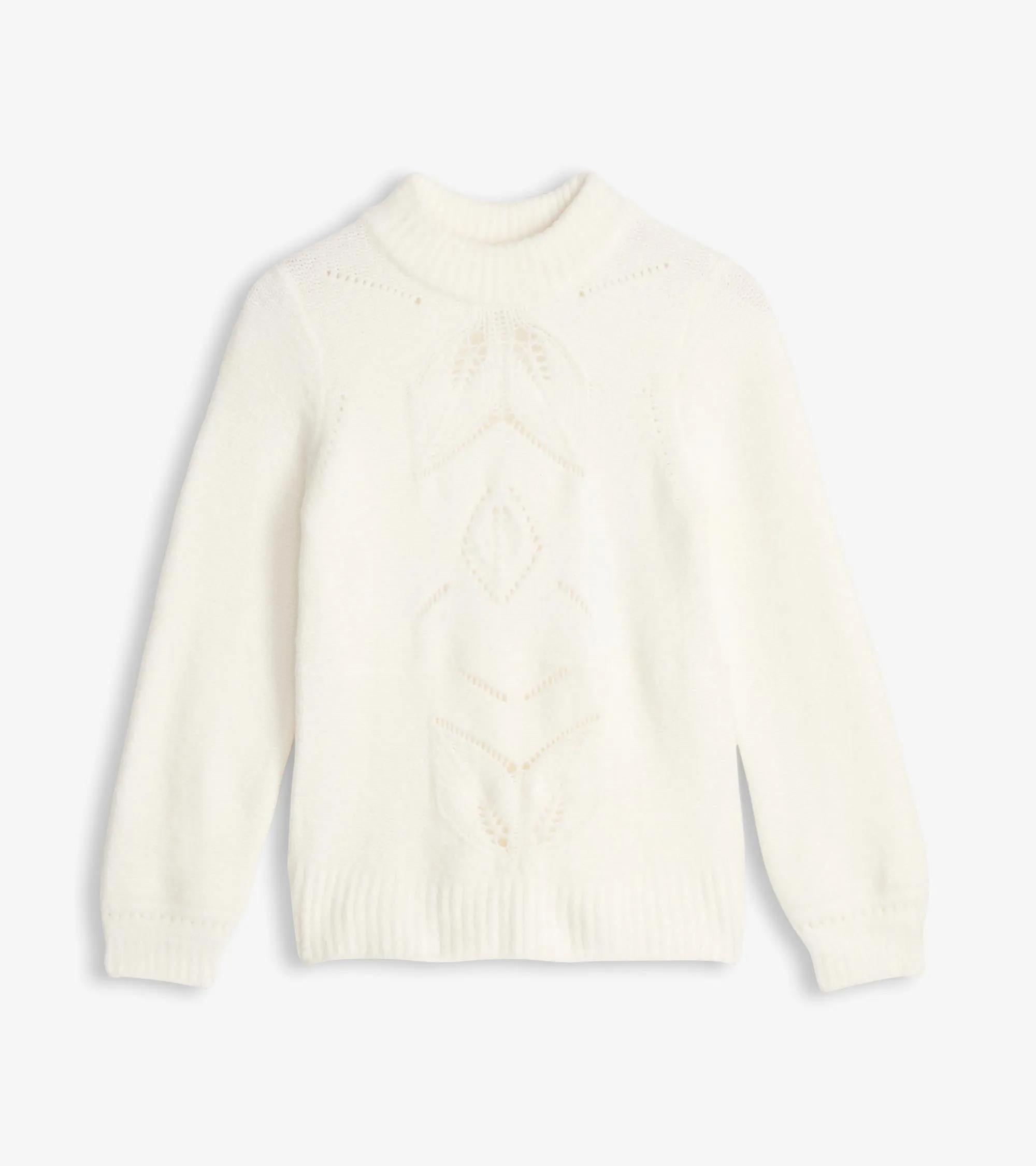 Petal Cable Sweater - Winter White