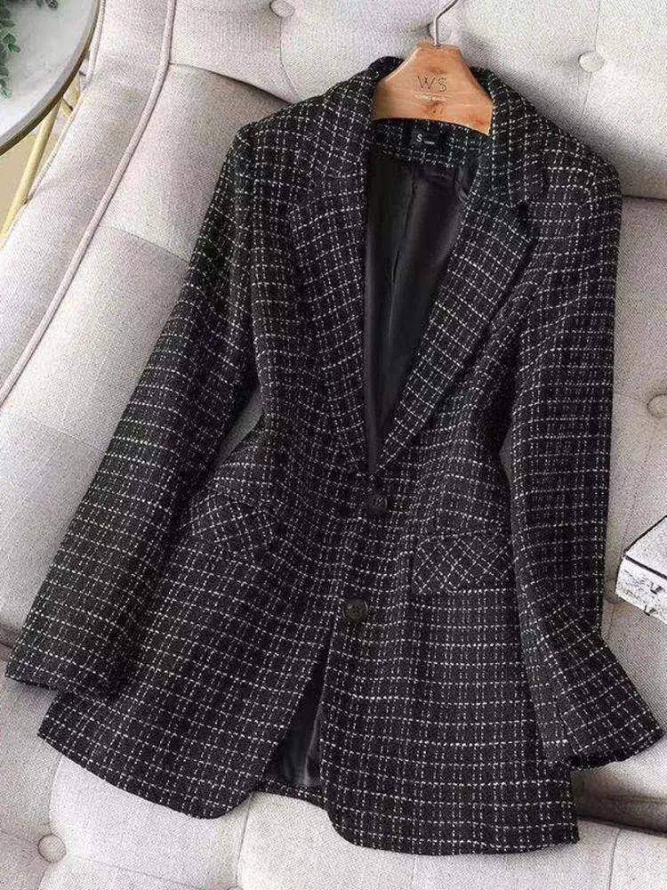 Plaid Blazer Fashion Jacket