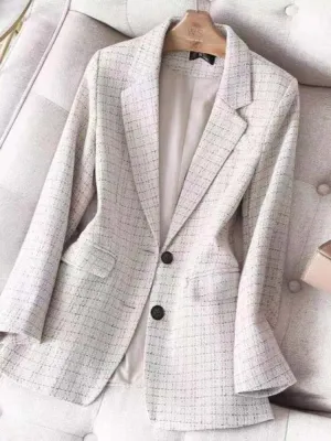 Plaid Blazer Fashion Jacket