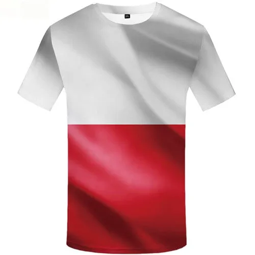 Polish Flag T-shirt Men Vintage Tshirts Casual Harajuku T-shirts Graphic White Tshirt Anime Short Sleeve Punk Rock Men Tee