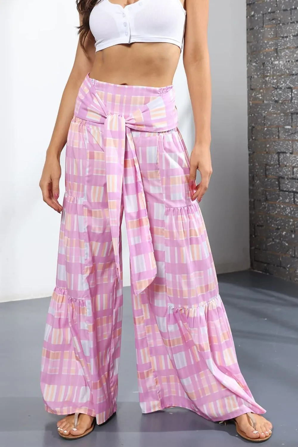 Printed High-Rise Tied Culottes