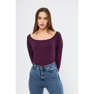 Purple Square Neck Rib Top