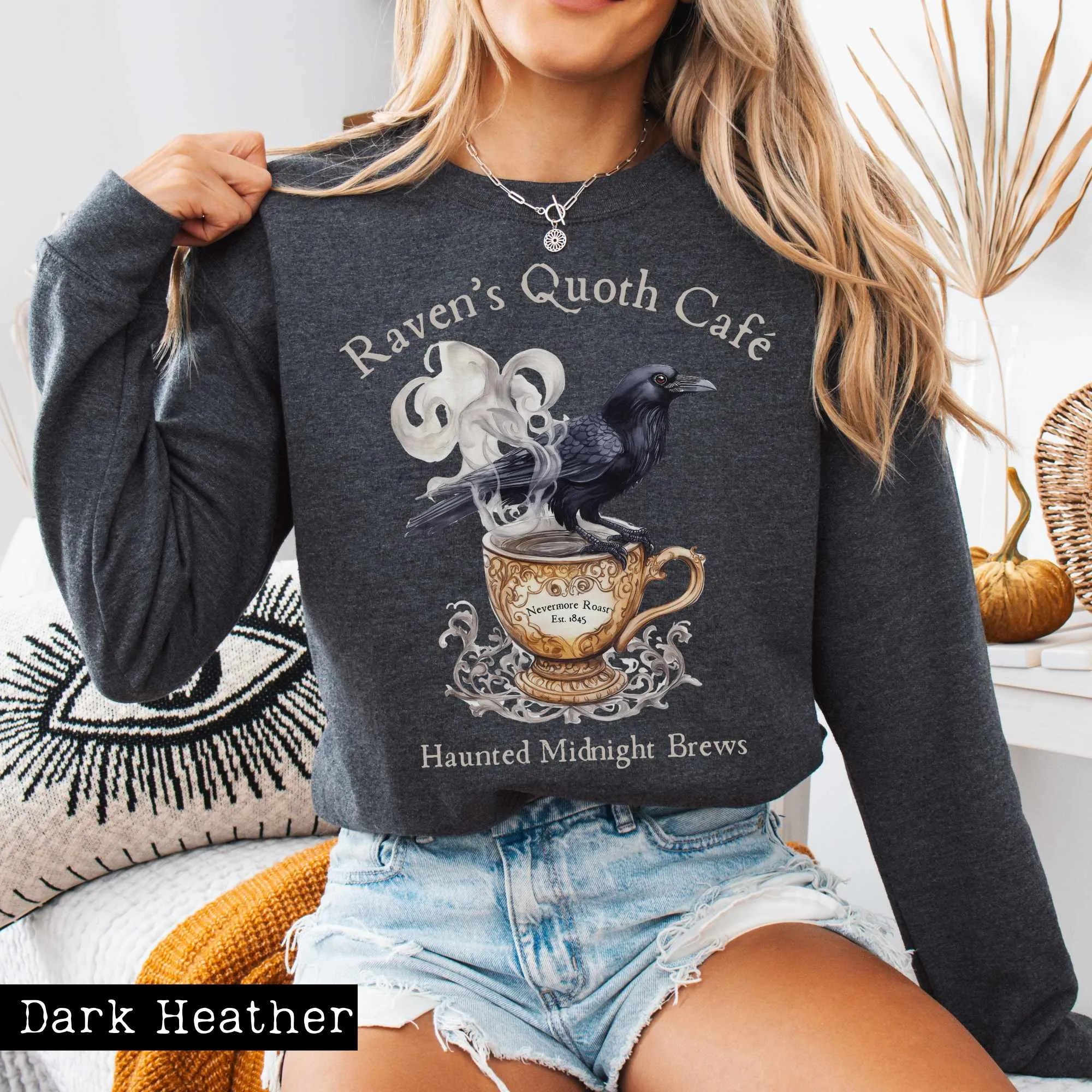 Raven's Quoth Cafe Edgar Allan Poe Sweatshirt