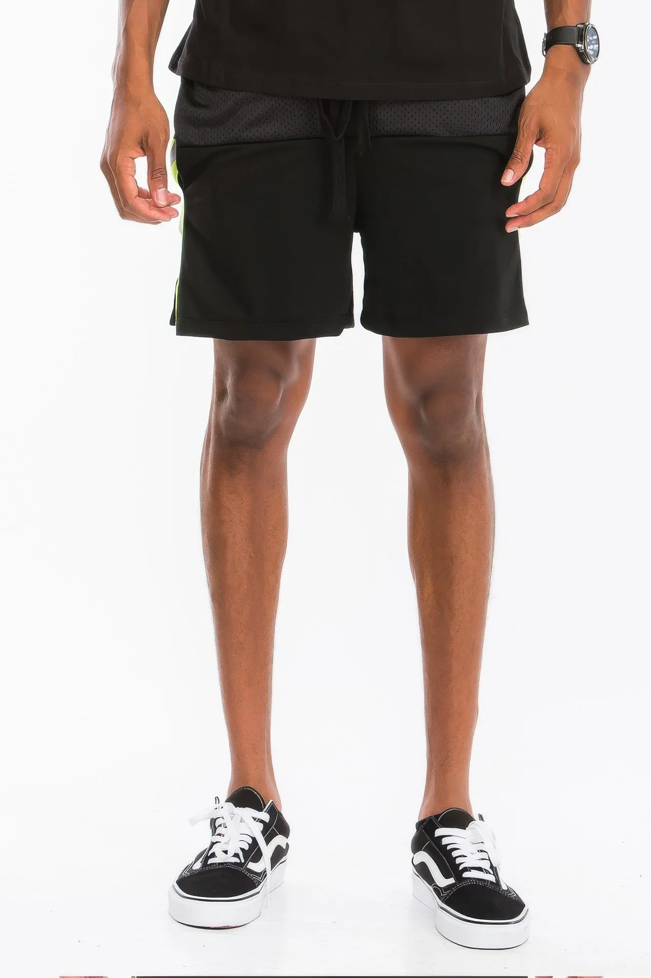 Reflective Half Mesh With Lining Shorts