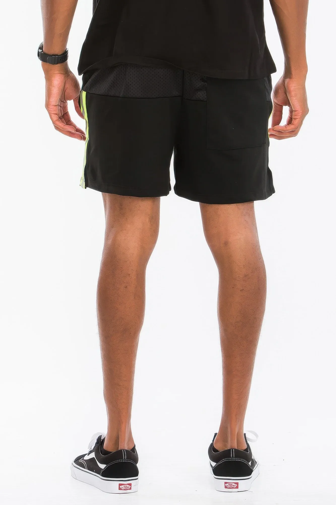 Reflective Half Mesh With Lining Shorts