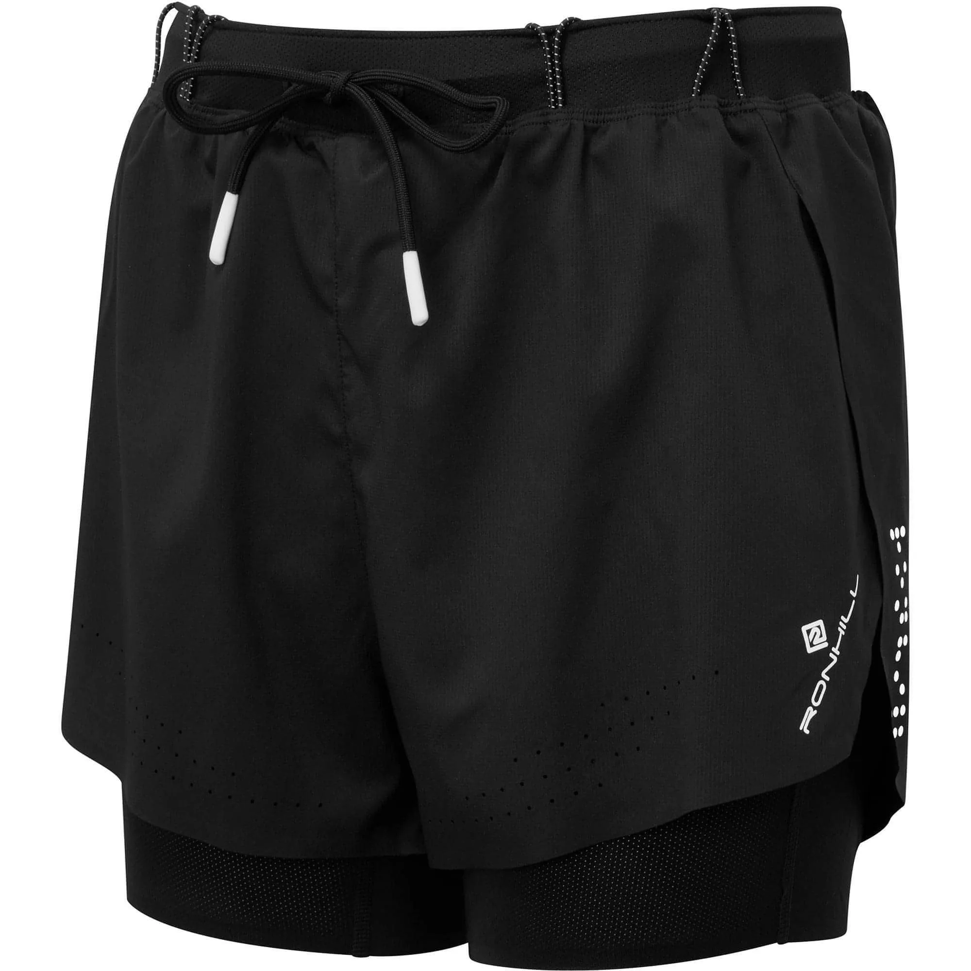 Ronhill Tech Distance Twin 2 In 1 Womens Running Shorts - Black