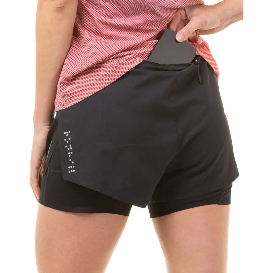 Ronhill Tech Distance Twin 2 In 1 Womens Running Shorts - Black