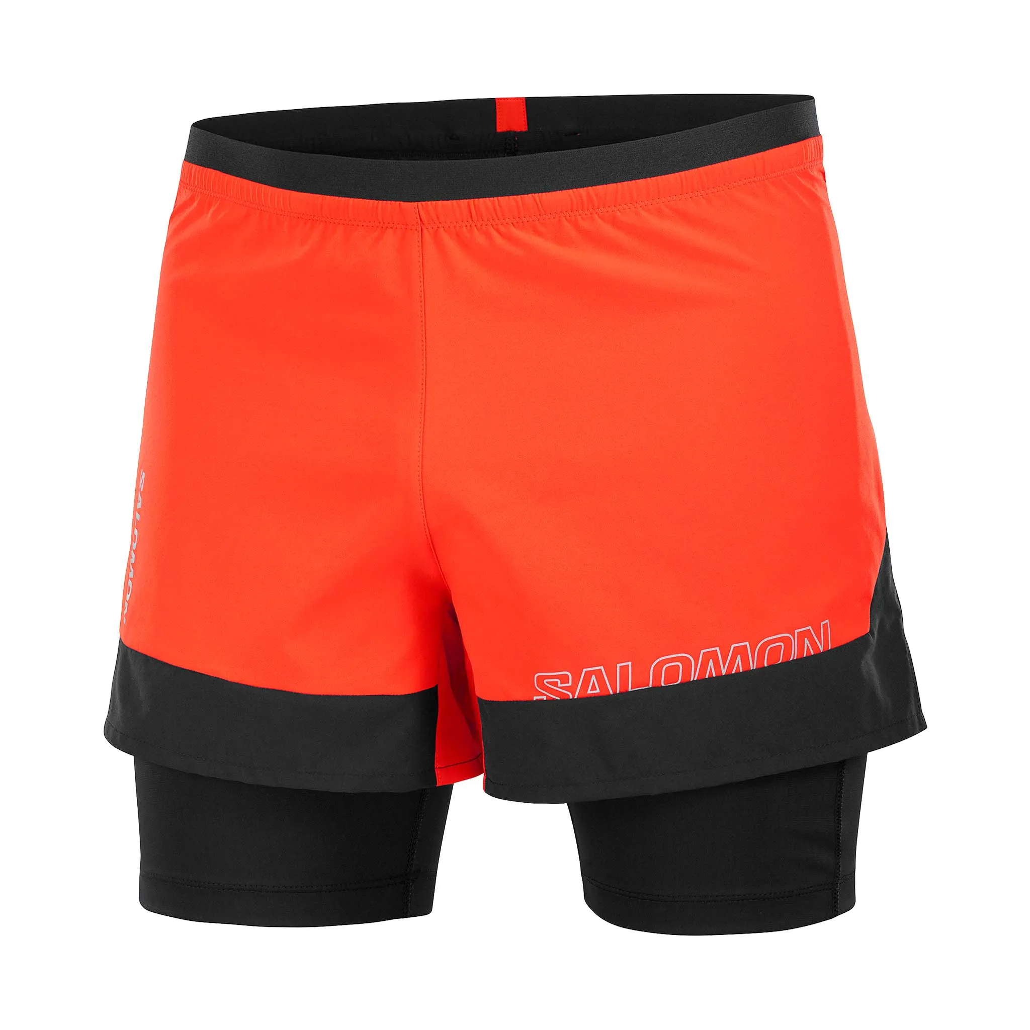 Salomon | Men's Cross 2in1 Shorts - Cherry Tomato/Deep Black