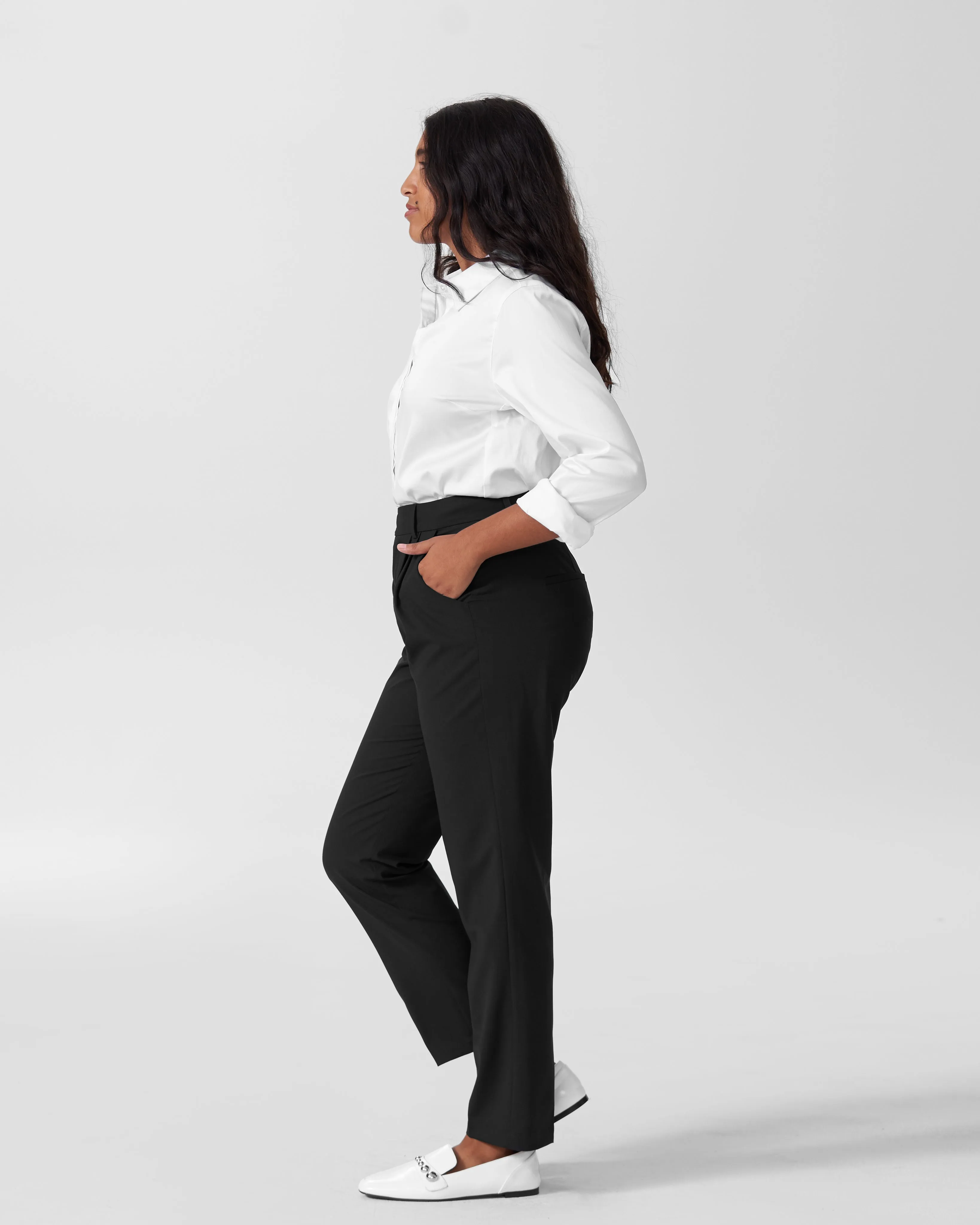 Silvia Slim Cut Trousers 29 inch - Black