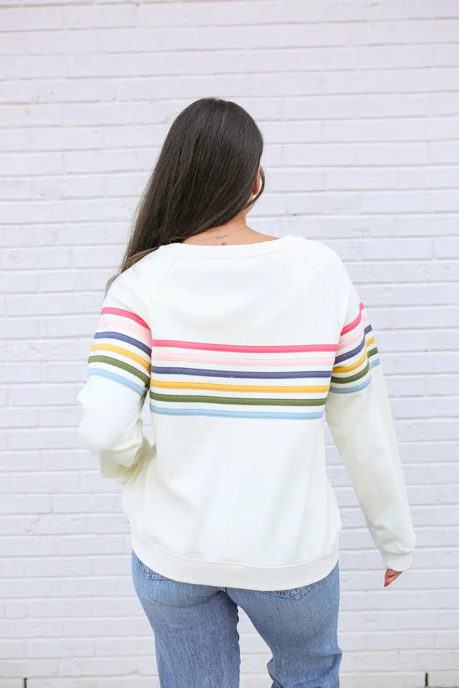 Six Stripe Invisible Zip Breastfeeding Sweatshirt