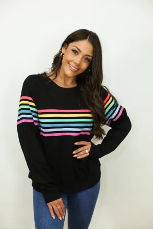 Six Stripe Invisible Zip Breastfeeding Sweatshirt