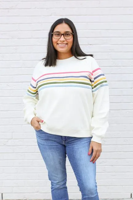 Six Stripe Invisible Zip Breastfeeding Sweatshirt