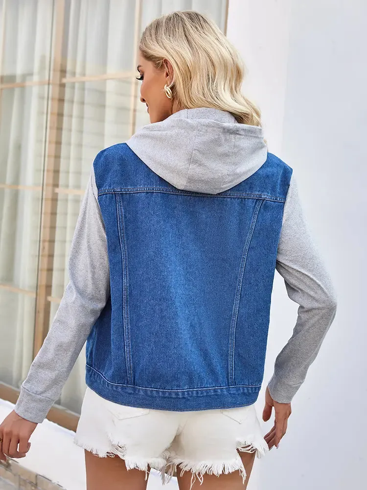 Spring Summer Hooded Denim Jacket