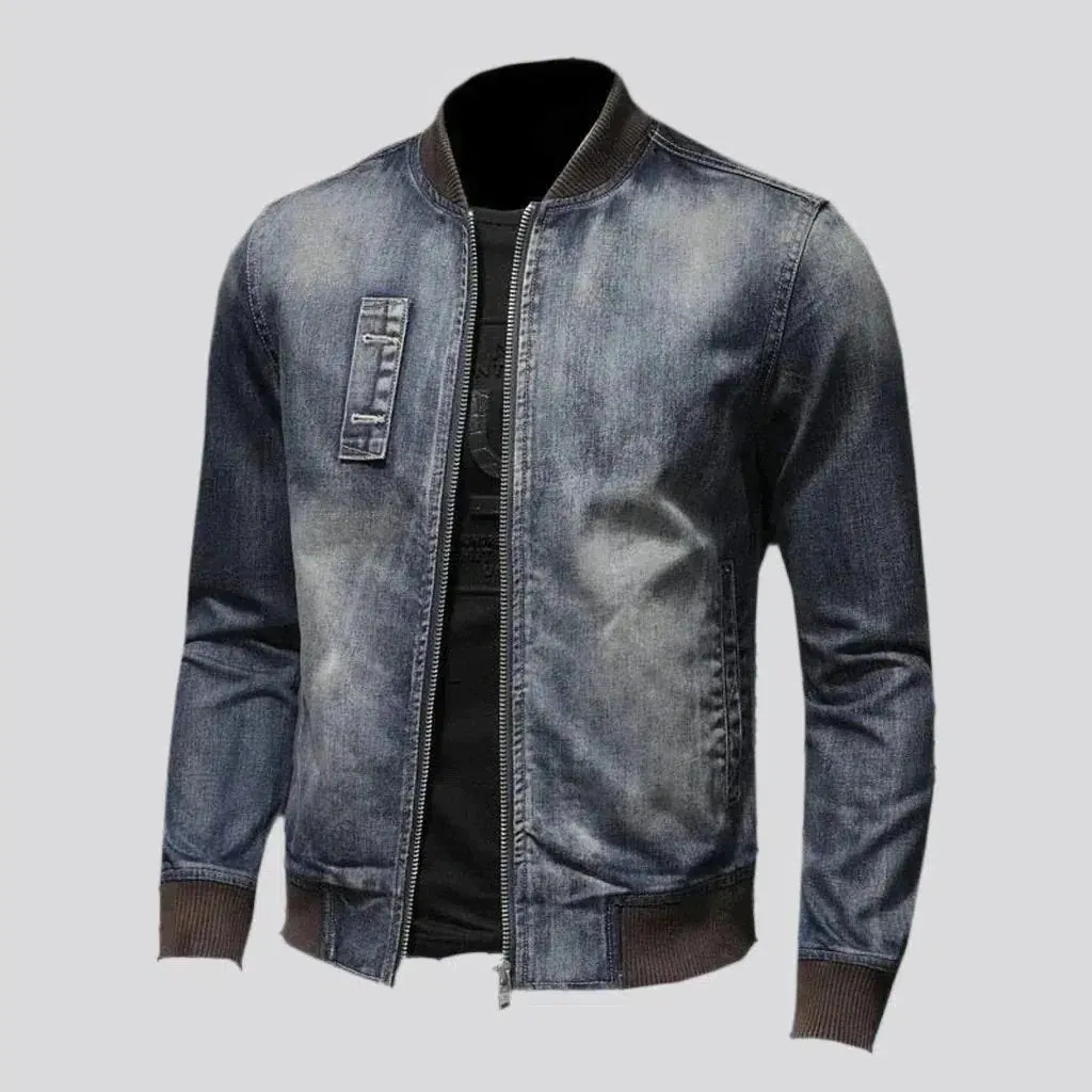 Street rubber hems men's jean jacket