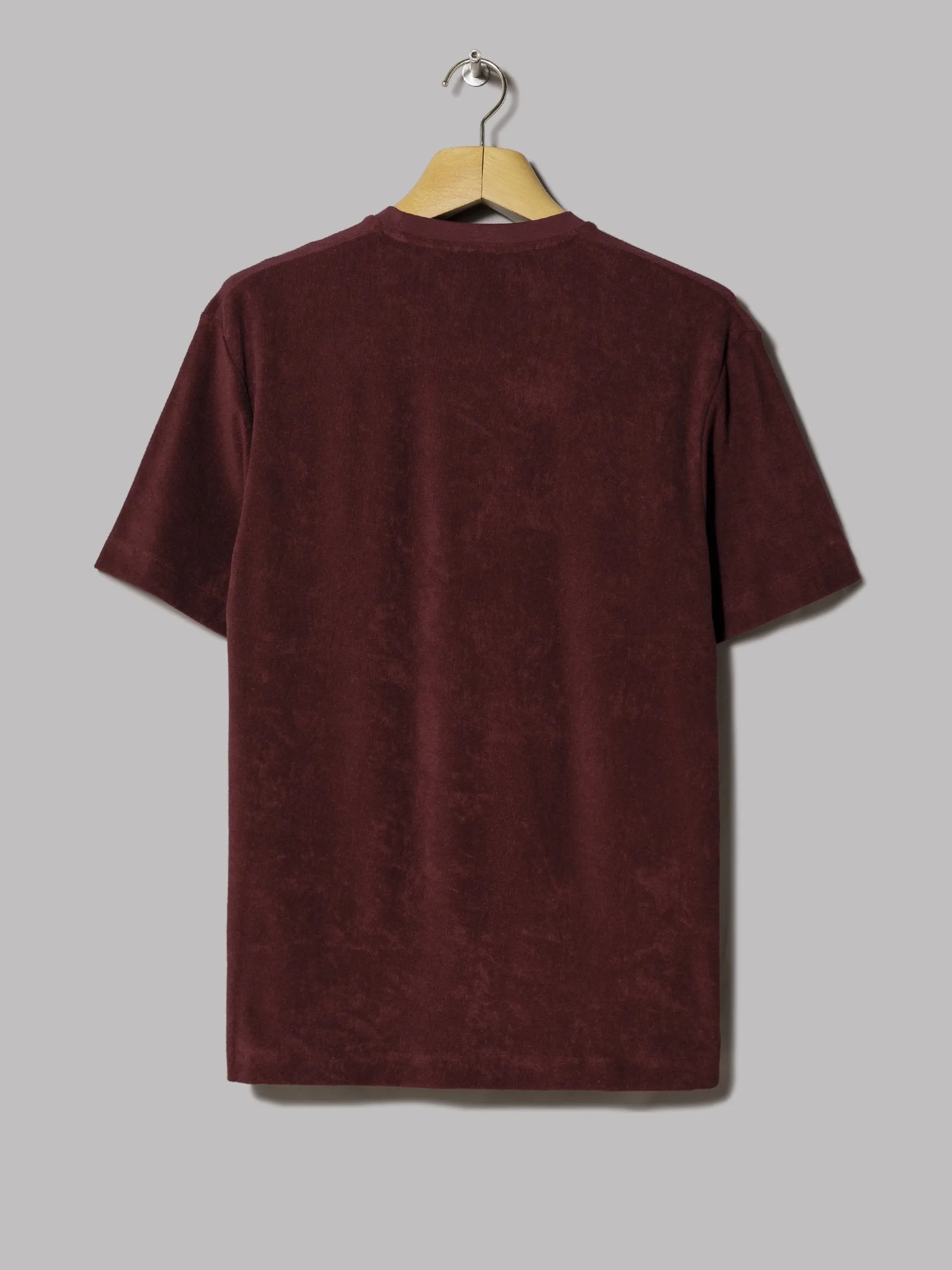 Sunspel Organic Towelling T-Shirt (Maroon)