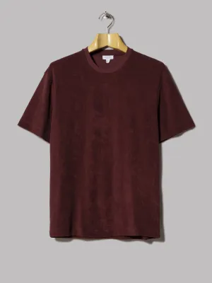 Sunspel Organic Towelling T-Shirt (Maroon)