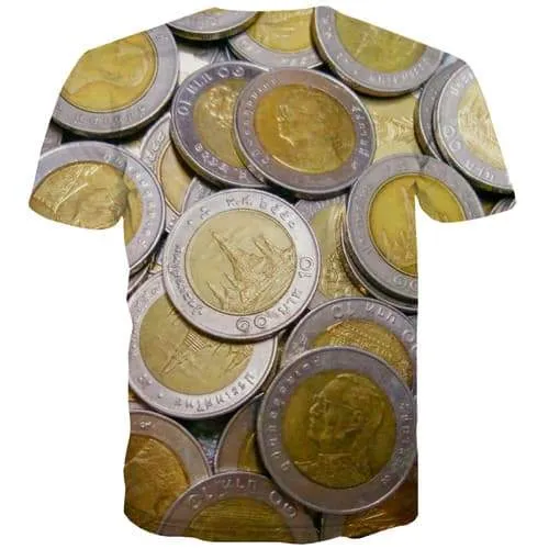 Thai Baht T-shirt Men Money Tshirt Printed Thailand Shirt Print Metal Tshirts Novelty Gothic Tshirts Casual Short Sleeve Fashion