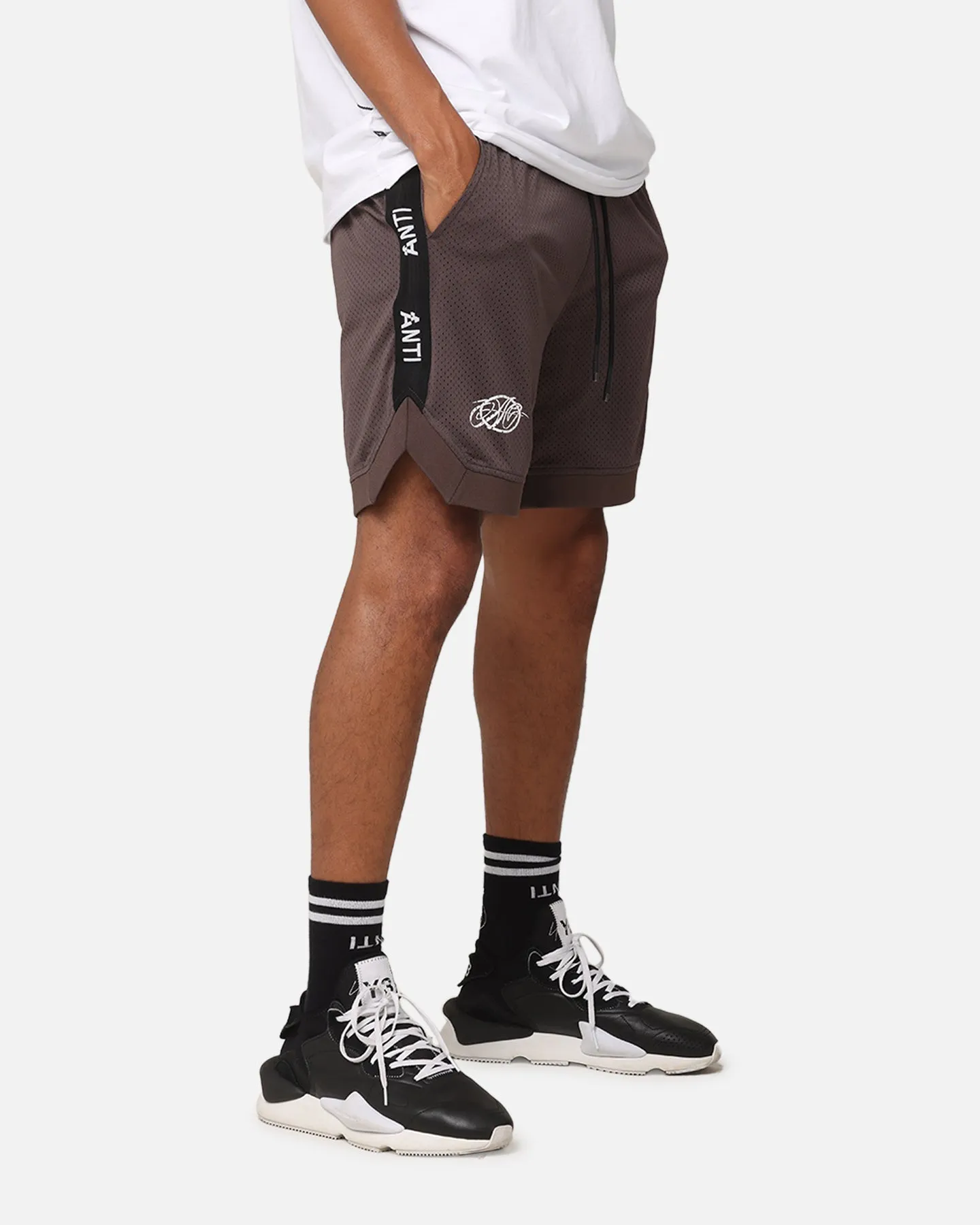 The Anti Order Future Racing Basketball Shorts Dark Brown