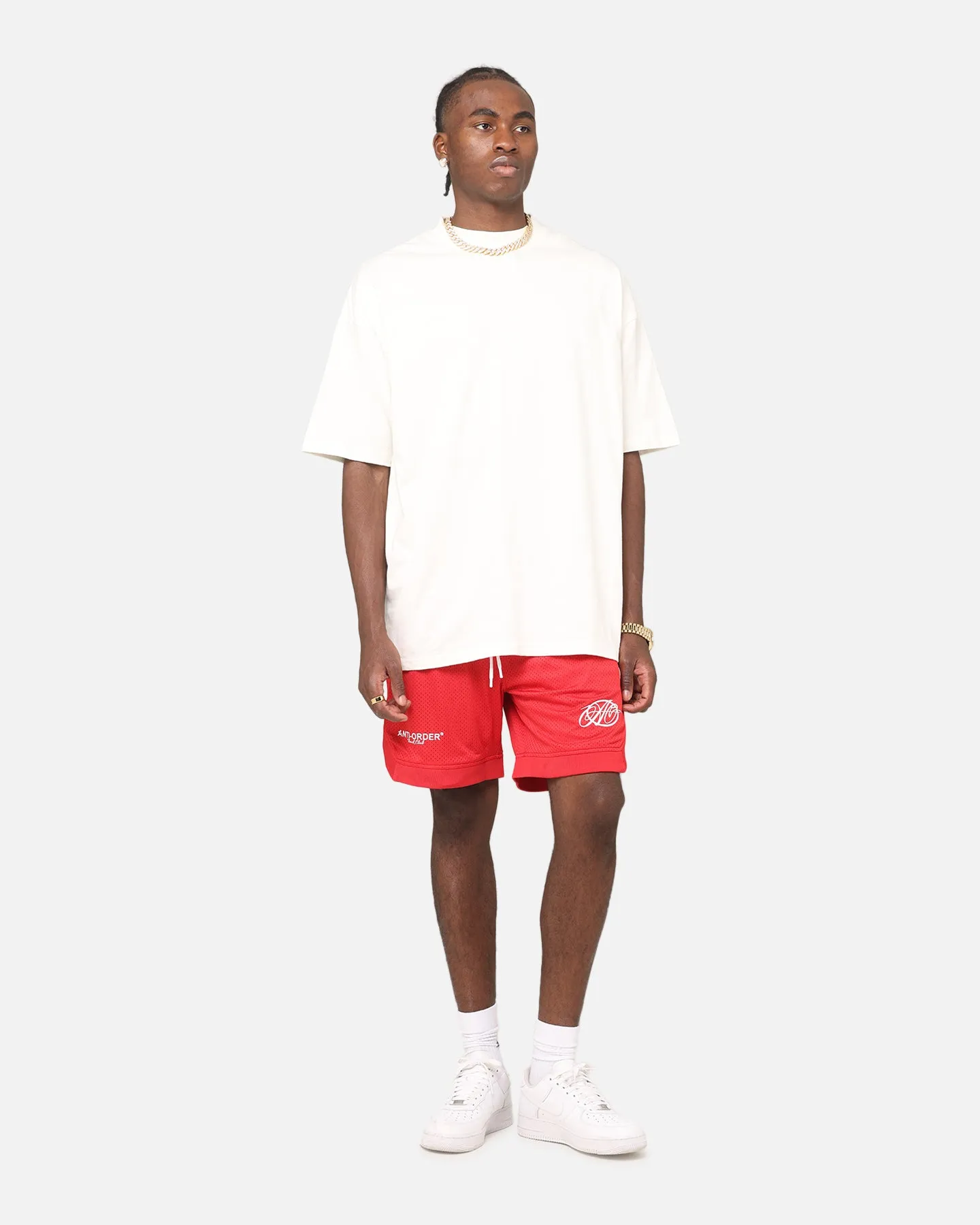 The Anti Order Track Club Basketball Shorts Red/White