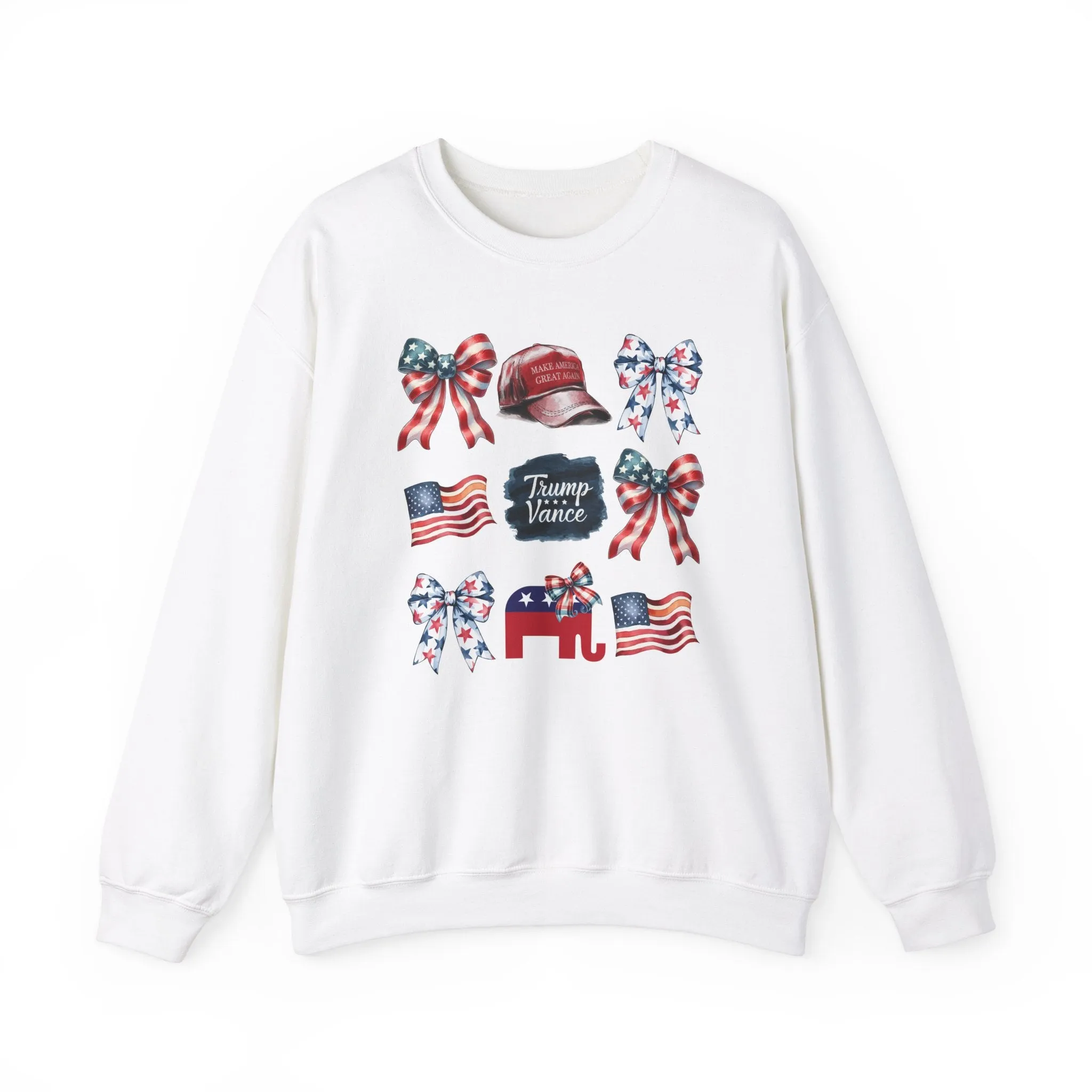 Trump, Vance- Hat & Elephant Coquette Sweatshirt