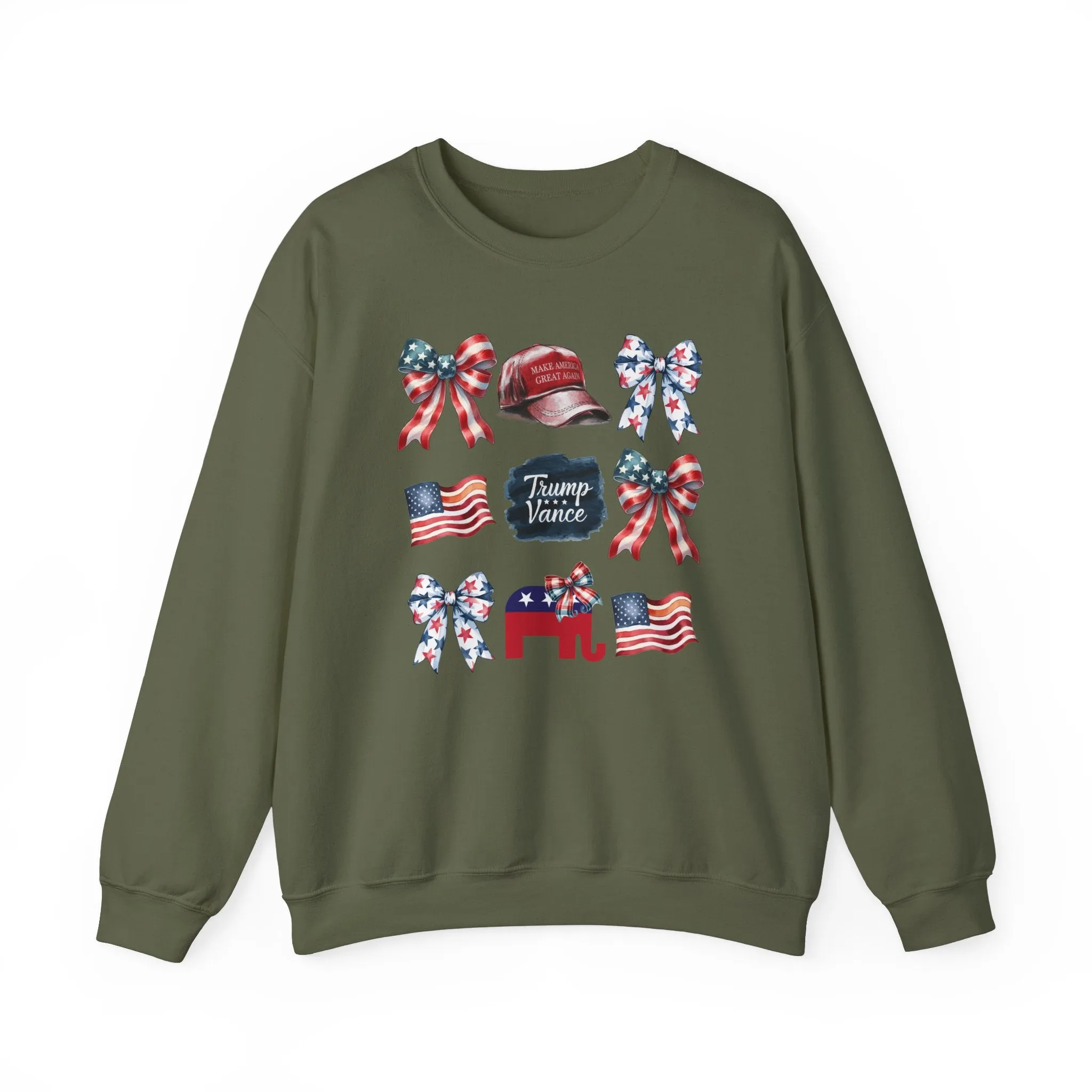 Trump, Vance- Hat & Elephant Coquette Sweatshirt