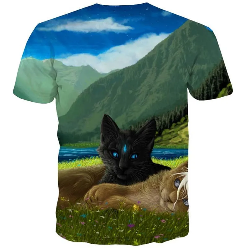 tshirt kitten tshirt 3D cat art costume pet man Cool