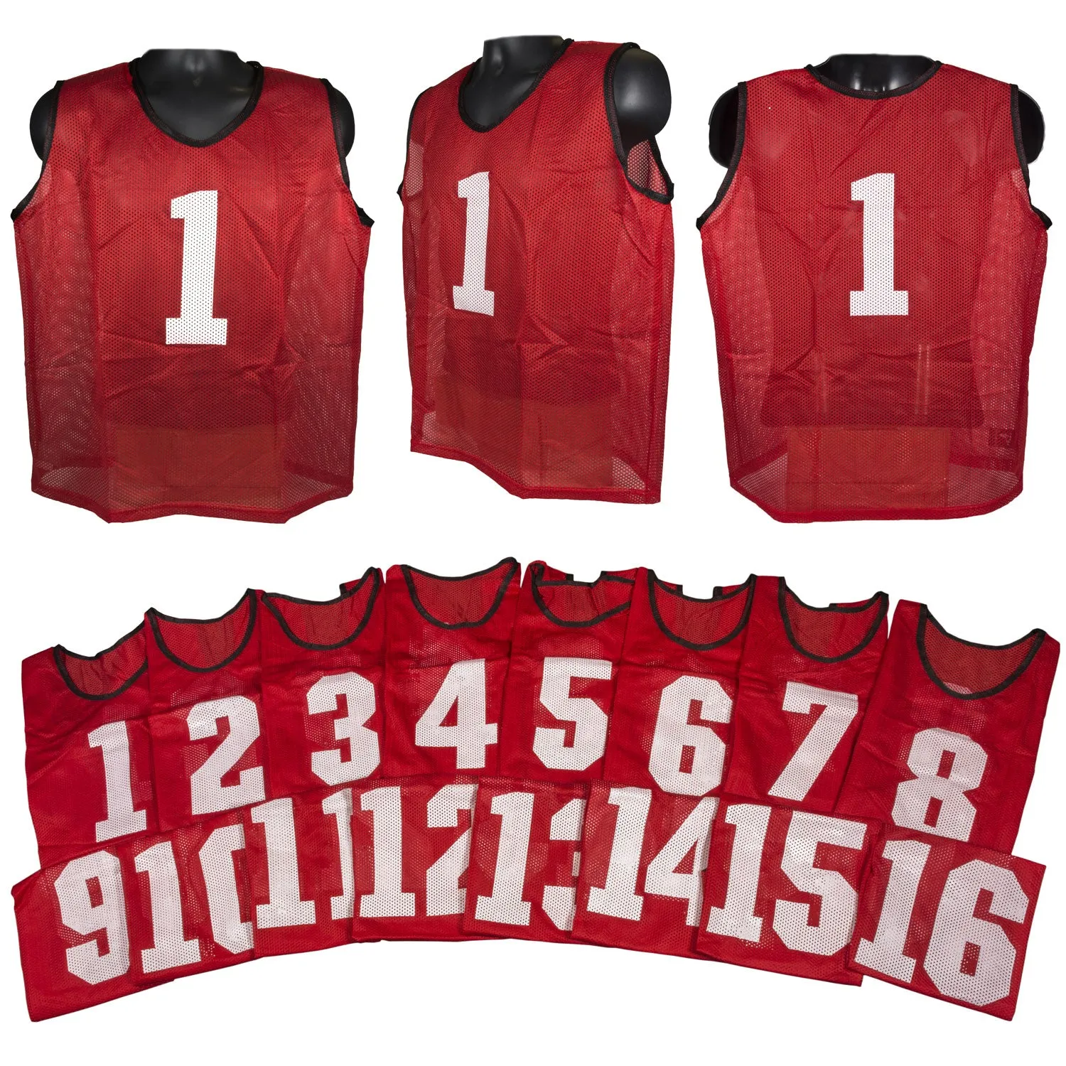 Two Tone Adult Athletic Scrimmage Vests Numbered 1-16