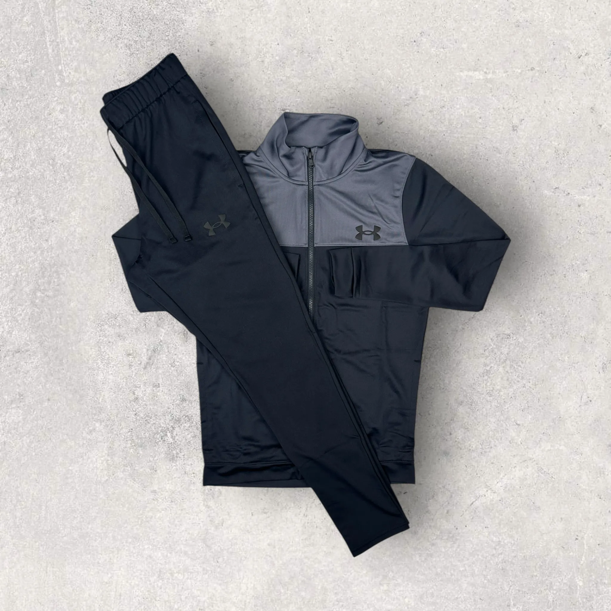 UNDER ARMOUR RIVAL TRACKSUIT - GREY/BLACK