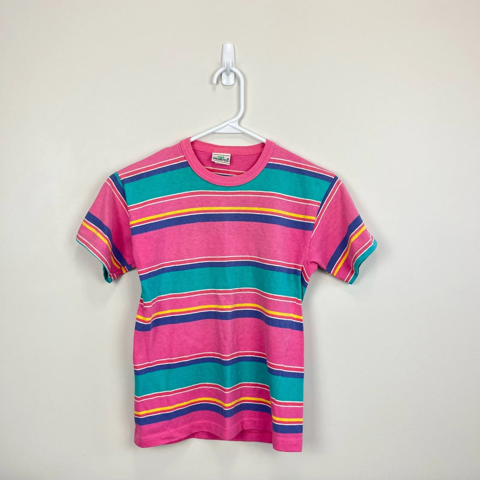 Vintage Palmetto's Pink Striped Tee 14/16