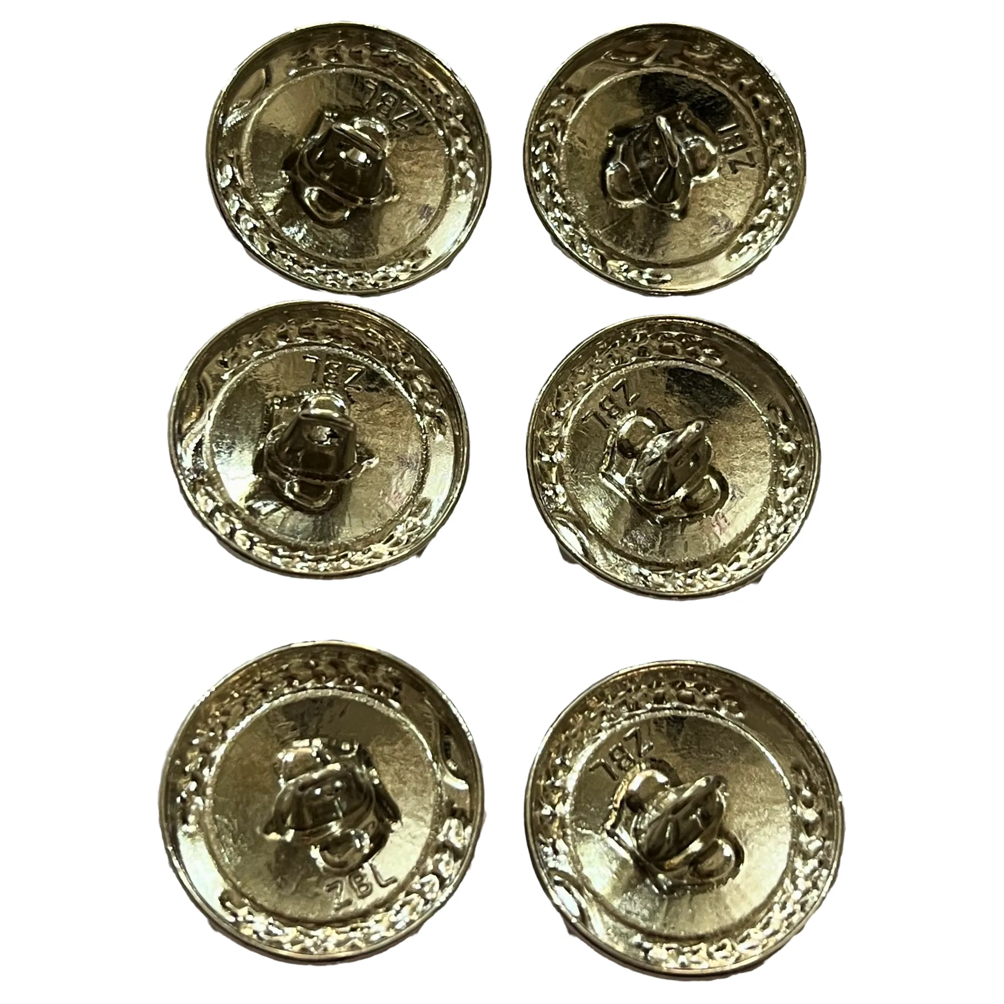 White & Silver King and Queen Crown Design Round 1 Hole Metal Buttons