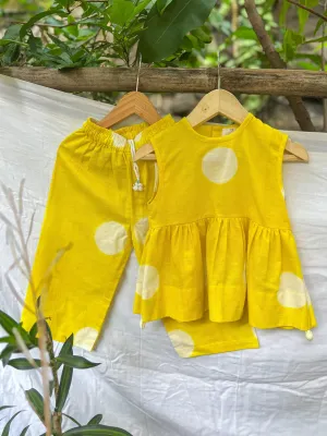 YELLOW CLAMP TIE DYE CO-ORD SET - SET OF 2