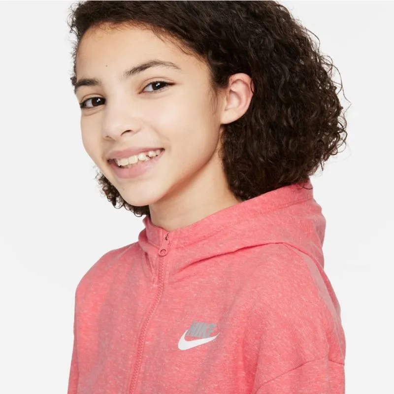 Zippered Pink Nike Hoodie for Girls with Cozy Side Pockets