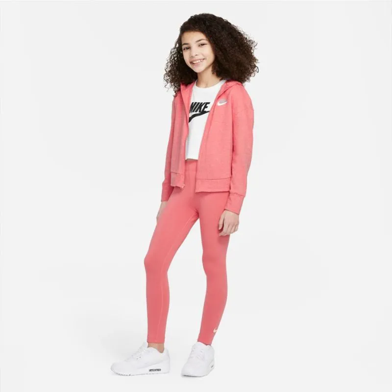 Zippered Pink Nike Hoodie for Girls with Cozy Side Pockets